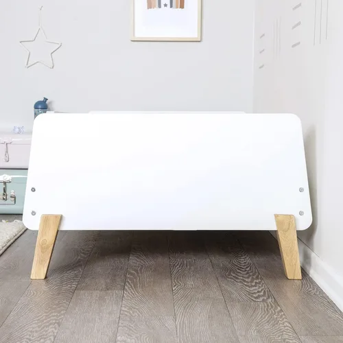 Vista 8 de Dadada Muse - Cama infantil con 2 rieles de seguridad extraíbles y marco de madera, color blanco Low Profile Montessori Bed for Kids, Solid Wood