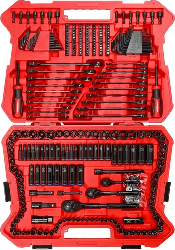 Vista 8 de STARWORK TRUE MECHANIC - Juego de herramientas mecánicas de 303 piezas, llave de trinquete 120T, profesional, SAE/métrica