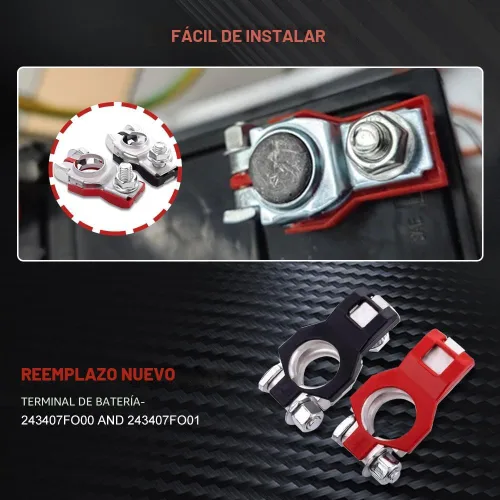 Vista 7 de 2PCS conector terminal de batería, plata