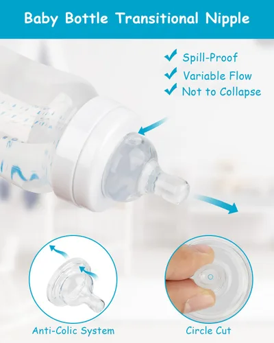 Vista 3 de Boquilla de silicona para biberones anticólicos Philips Avent, flujo 1, 3.3 ft+, flujo lento, paquete de 4