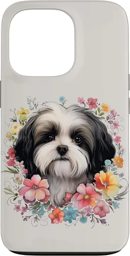Vista 10 de Shih Tzu Mom Floral Dog Lover Vintage Flowers Cute Case for iPhone 17