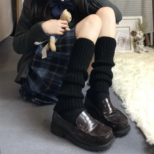 Vista 6 de Calentadores de pierna Y2k para mujer, de punto acanalado, Harajuku, kawaii, calentadores de piernas Streetwear