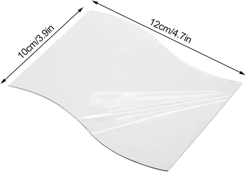 Vista 2 de Haofy Calcomanías de pared de espejo, 6 unidades/juego de calcomanías de espejo de pared con forma de ondas, adhesivo de espejo de moda, combinación