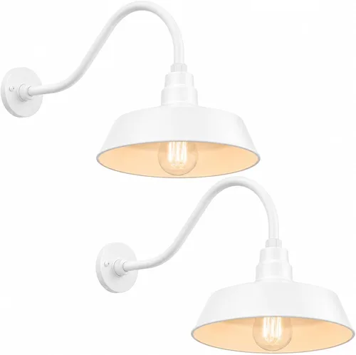 Vista 27 de 14 pulgadas. RLM Warehouse - Pantalla con brazo de cuello de cisne y bombilla Led A19 5000K de 9W Negro satinado (paquete de 1)