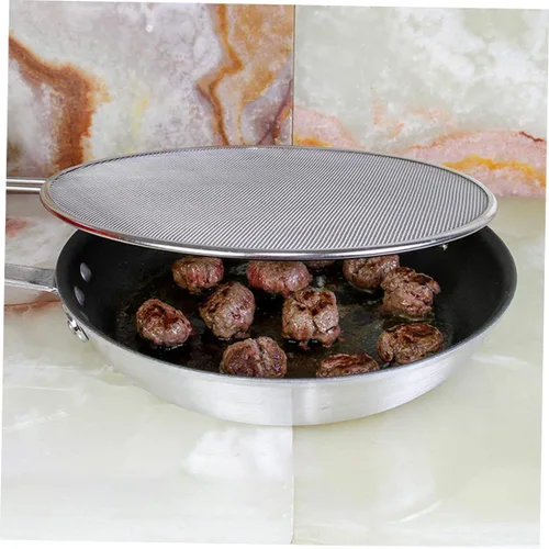 Vista 8 de 3Pcs Stainless Steel Splatter Screen, Fine Mesh Oil Guard, Cooking Cover