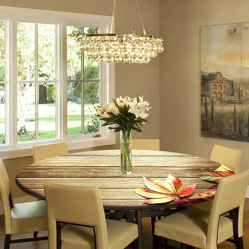Vista 6 de Mantel de poliéster con hojas de arce, mantel ovalado de otoño de 68 x 48 pulgadas, impermeable, resistente al viento y a las arrugas, mantel