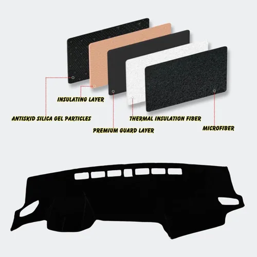 Vista 5 de Funda para salpicadero, alfombrilla, almohadilla antideslizante personalizada, compatible con Hyundai Elantra 2017 2018 2019 2020, protector solar