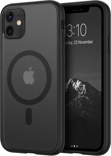 Vista 10 de TENDLIN Compatible con iPhone 11 Pro Funda translúcida mate con parte trasera dura de silicona suave cómoda (negro)