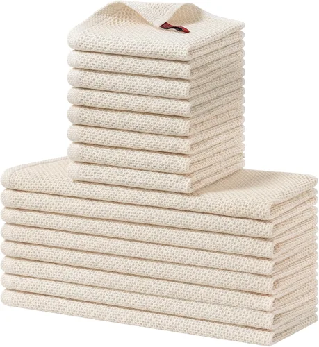 Vista 102 de Homaxy Juego de toallas y paños de cocina 100% algodón, 30 x 30 centímetros y 33 x 71 centímetros, juego de 8 toallas de cocina ultra suaves