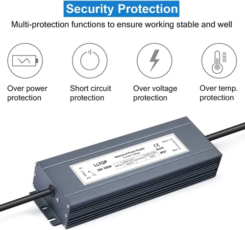 Vista 2 de transformador impermeable IP67 300W 8.33A de la fuente