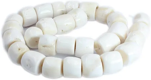 Vista 5 de Columna de tubo natural de mar blanco y coral, joyería de piedras preciosas sueltas de cuentas sueltas de 15 pulgadas, piedra natural para collar