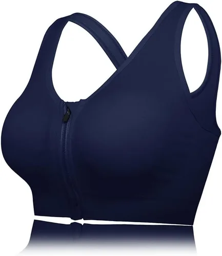 Vista 22 de Medium Support and Removable Pad Tank Top Racerback Post Surgery Sports Bras for Women Albaricoque/Negro/Gris