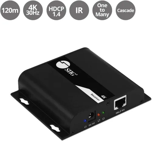 Vista 2 de SIIG Extensor HDMI 4K a través de IP CAT5e/6/7 Ethernet, hasta 394 pies - receptor solamente (CE-H25E11-S2)