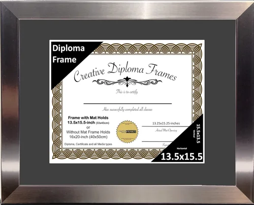 Vista 48 de Creative Picture Frames Carnegie - Marco de diploma de acero inoxidable con acabado de acero inoxidable de 6 x 8 pulgadas con caballete de vidrio