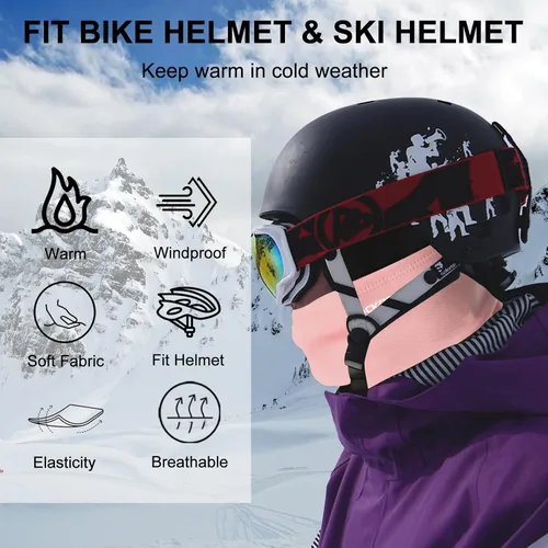 Vista 3 de ROCKBROS Balaclava Ski Mask for Men Cold Weather Scarf Windproof Thermal Winter Women Neck Warmer Hood for Cycling Hiking