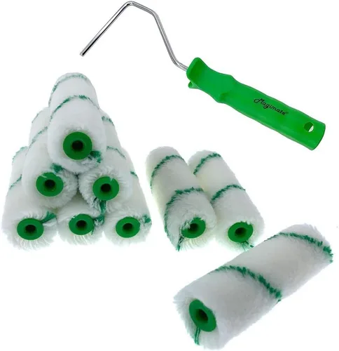 Vista 2 de Magimate Juego de rodillos de pintura pequeños de 4 pulgadas para paredes y manualidades, mini rodillos de pintura para pintura, paquete de 10