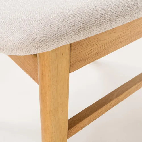 Vista 8 de Christopher Knight Home Lucious - Juego de comedor rectangular de patas curvas, juego de 5 piezas, roble natural y beige claro