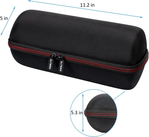 Vista 5 de LTGEM - Funda de viaje para altavoz Bose SoundLink Revolve+ Series II, color negro Se adapta a la base de carga, se adapta al adaptador de CA y al