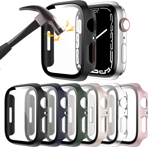 Vista 12 de Rontion - Juego de 6 fundas de PC rígida para Apple Watch de 38 mm (1.496 pulgadas) Series 3/2/1 con protector de pantalla de vidrio templado, funda