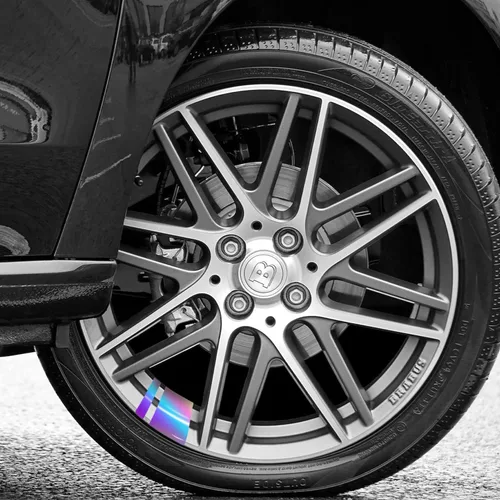 Vista 3 de 8 calcomanías reflectantes para llantas de automóvil, calcomanías reflectantes para automóvil, calcomanías de rayas para llantas de 18 a 21