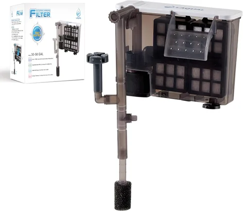 Vista 10 de LAQUAL Filtro de acuario con desnatador de superficie, filtro de tanque de peces pequeño de 15 a 30 galones, contacto completo y filtración de 3