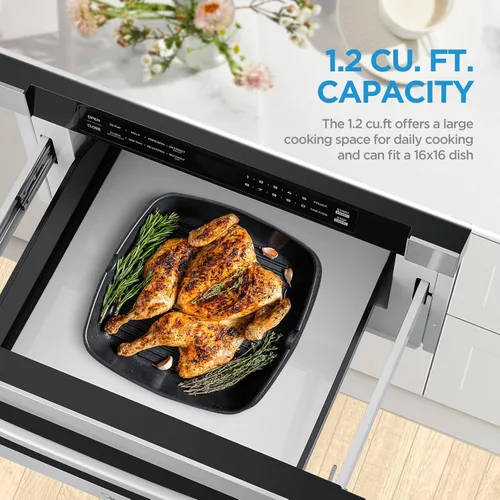 Vista 2 de Midea MM12S2ASZ Horno microondas, cajón de 1.2 pies cúbicos, acero inoxidable, cerradura de seguridad para niños