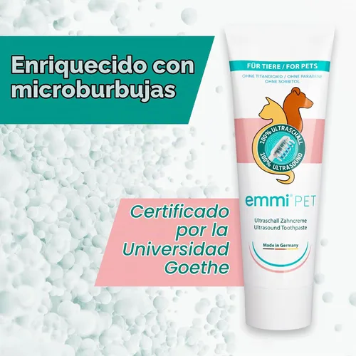 Vista 3 de Emmi-pet Pasta dental ultrasónica con nano-burbujas (nueva formulación extra suave, vegana, sin parabenos)