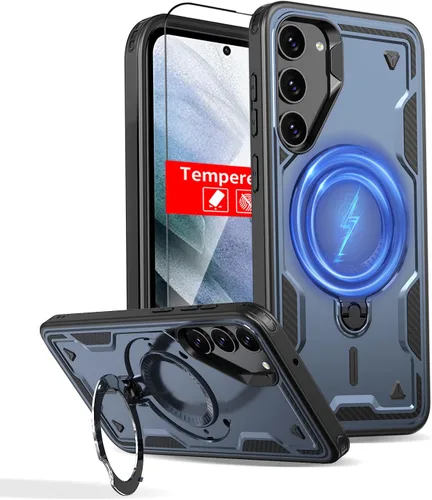 Vista 22 de Funda magnética para Google Pixel 9 Pro XL compatible con cargador inalámbrico MagSafe, para Pixel 9 Pro XL con soporte de 360° + 2 protectores