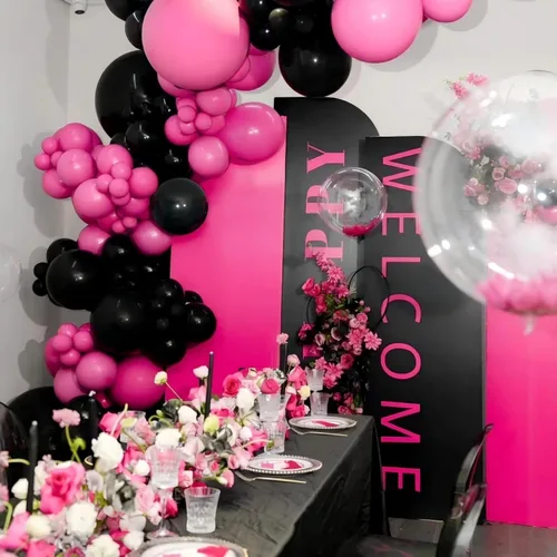 Vista 6 de FOTIOMRG Globos negros de 12 pulgadas, paquete de 100 globos de látex negros para cumpleaños, graduación, Halloween, baby shower, día del padre