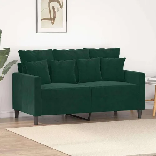 Vista 2 de vidaXL Sofá de 2 plazas, acolchado de terciopelo de lujo, cómodo asiento y almohadas acolchados, diseño moderno, marco de metal resistente