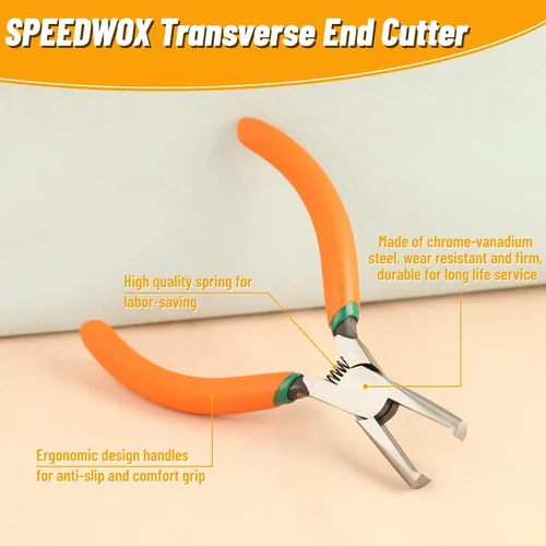 Vista 2 de SPEEDWOX Cortador de extremo transversal con mandíbula empotrada Cortadores de chip SMT/SMD Alicates de corte de extremo de 5 pulgadas, alicates