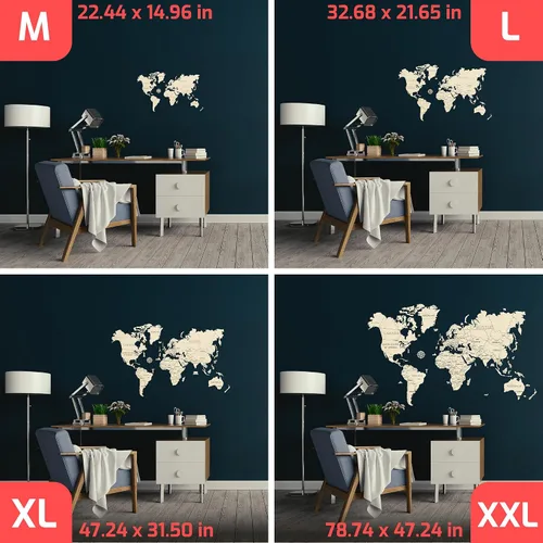 Vista 6 de WOODEN.CITY Decoración de pared de madera con mapa del mundo M - Places I've Been Map of the World Wall Art - Hecho en la UE