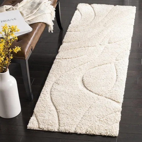 Vista 40 de Safavieh Florida Shag Collection - Alfombra de área de 2 x 3 pies, color crema/beige, diseño geométrico, felpa de 1.2 pulgadas de grosor, ideal
