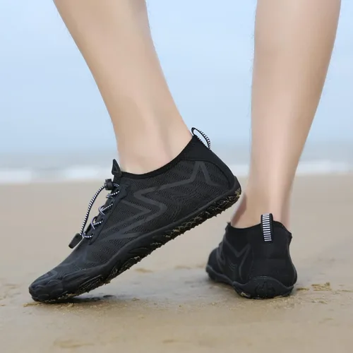 Vista 8 de Whatseaso Zapatos acuáticos para mujeres y hombres, de secado rápido, zapatos descalzos para buceo, natación, surf, aqua, caminar, playa, yoga