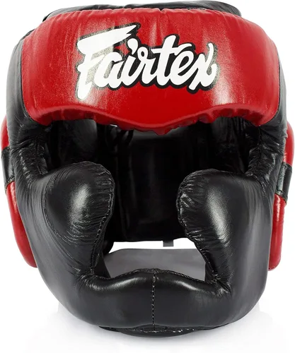 Vista 7 de Fairtex Muay Thai & Boxing Headgear Protector de cabeza protector con correas ajustables, acolchado multicapa, visión mejorada y cobertura