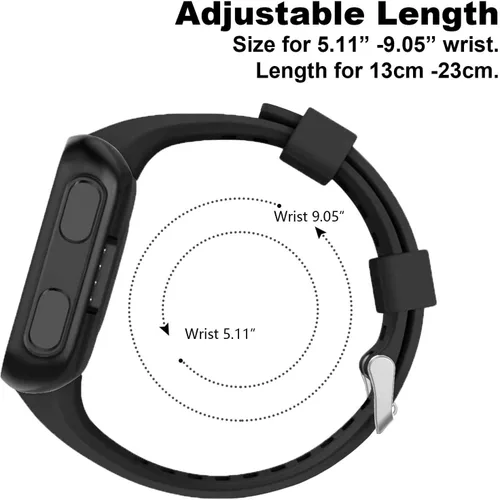 Vista 4 de GVFM banda compatible con Garmin Forerunner 35, silicona suave correa de repuesto para reloj inteligente Garmin Forerunner 35, se ajusta a muñeca