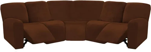 Vista 20 de ULTICOR Fundas de sofá reclinable seccional en forma de L de 7 piezas, fundas de terciopelo elásticas para sofá reclinable en forma de L, gruesas