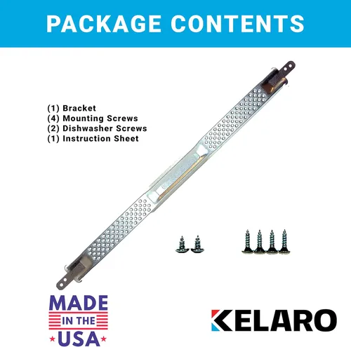 Vista 2 de Kelaro EZ Kit de soporte de montaje para lavavajillas para encimeras de granito y cuarzo W10426979