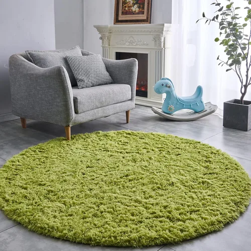 Vista 8 de FJZFING Alfombra Redonda Negra Ultra-Suave de Felpa Moderna 4x4 Alfombra de Área Circular para Dormitorio de Niños, Alfombra Circular Esponjosa Shag