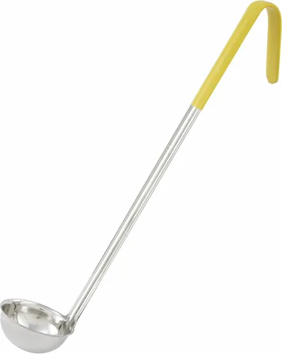 Vista 16 de Winco Cucharón de plástico de doble boquilla de una pieza, 1 onza, 13 pulgadas, cola roja