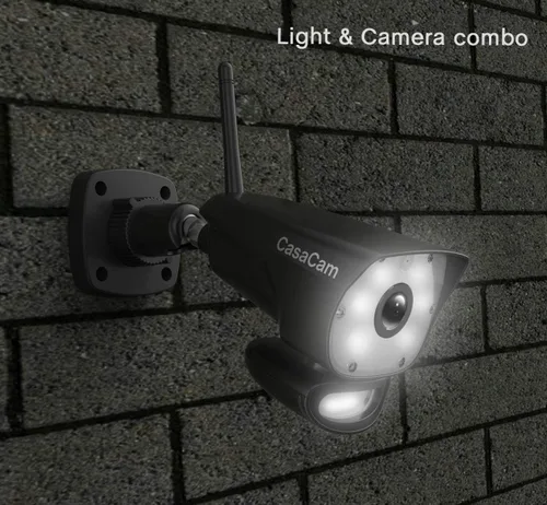 Vista 6 de CasaCam Sistema de cámara de seguridad inalámbrica Air Monitor de pantalla táctil de 7 pulgadas con 2 cámaras HD Spotlight Alimentado por CA
