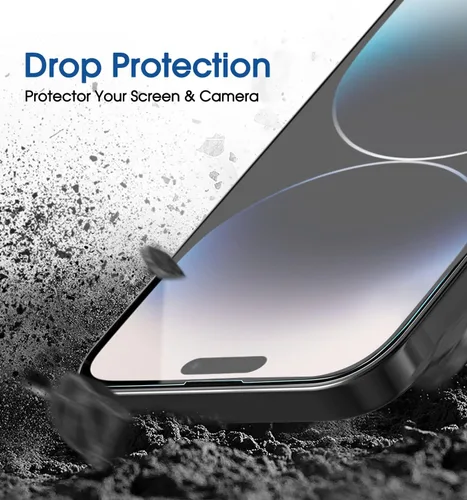 Vista 3 de amFilm - Protector de pantalla OneTouch compatible con iPhone 14 Pro Max de 6.7", compatible con Dynamic Island, con kit de fácil instalación