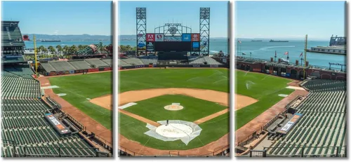 Vista 42 de TUMOVO American Major Baseball - Lienzo decorativo para pared, diseño de estadio de los Bravos, 3 piezas, arte de pared de Filadelfia, cuadros