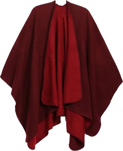 Vista 11 de Sakkas Mari - Poncho grande reversible para mujer, chal envolvente Negro