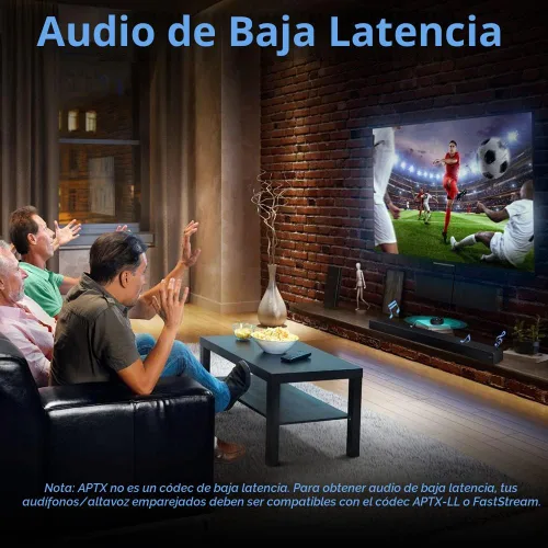 Vista 5 de Golvery Transmisor y receptor Bluetooth 5.3, adaptador AUX inalámbrico Bluetooth 2 en 1 para TV/PC/CD/MP3/PS4/cine en casa/altavoz con conector AUX