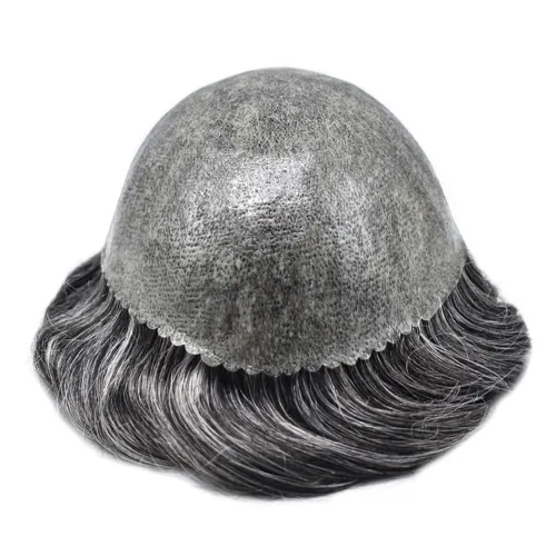 Vista 271 de Toupee para hombre 100% cabello humano real tupé para hombres 0.004 in piel de poliuretano para hombre, sistema de reemplazo de piezas de pelo