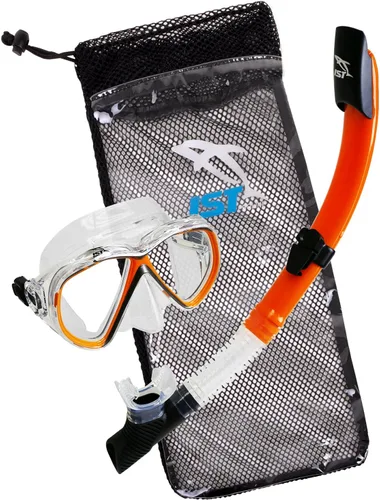Vista 7 de IST - Equipo de buceo de superficie: máscara, tubo de buceo semi seco, bolsa de viaje de malla. Tallas de adulto y niños