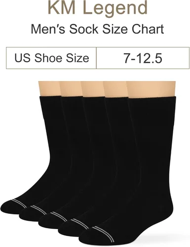Vista 19 de KM Legend mens Dress Socks Classic Fine Lightweight for Formal and Casual Wear (5 Pair Pack)