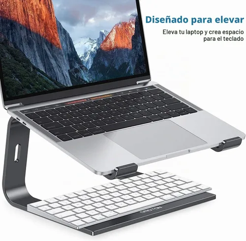 Vista 4 de OMOTON Soporte para Laptop, Soporte Desmontable para Laptop, Soporte de Aluminio para Laptop para Escritorio, Compatible con MacBook Air/Pro, Dell