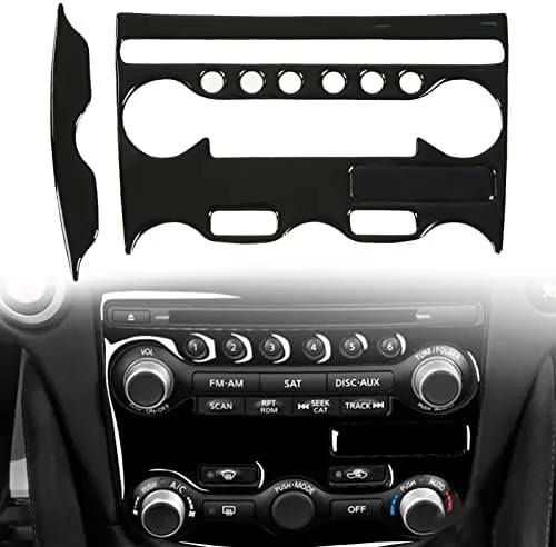 Vista 2 de Panel de control de interruptor de CA, marco de panel de aire acondicionado de consola central compatible con 370Z Z34 2009 para presentar coche LHD